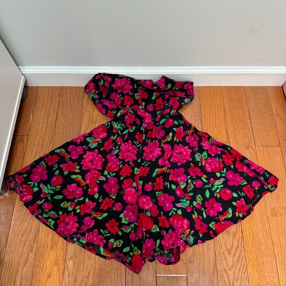 Rampage Vintage‎ Floral Romper Black and Pink Size 7 - Picture 5 of 8